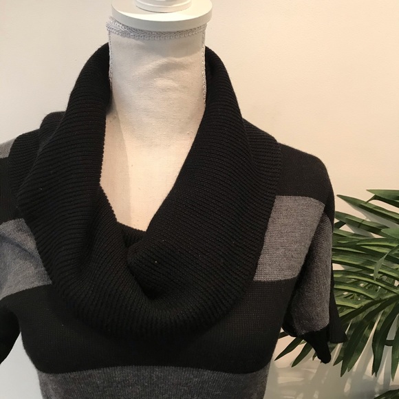 NWT ANN TAYLOR LOFT Black & Gray Sweater Dress XS - Picture 3 of 6